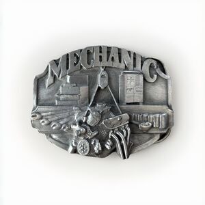 Mechanic Siskiyou Vintage Belt Buckle Silver 1987 Oregon